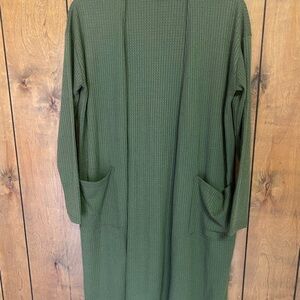 BiBi Green Long Cardigan Sweater